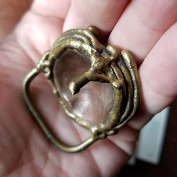 Relisted -Vintage Brutalist belt buckle gold copper tone - Picture 10 of 12